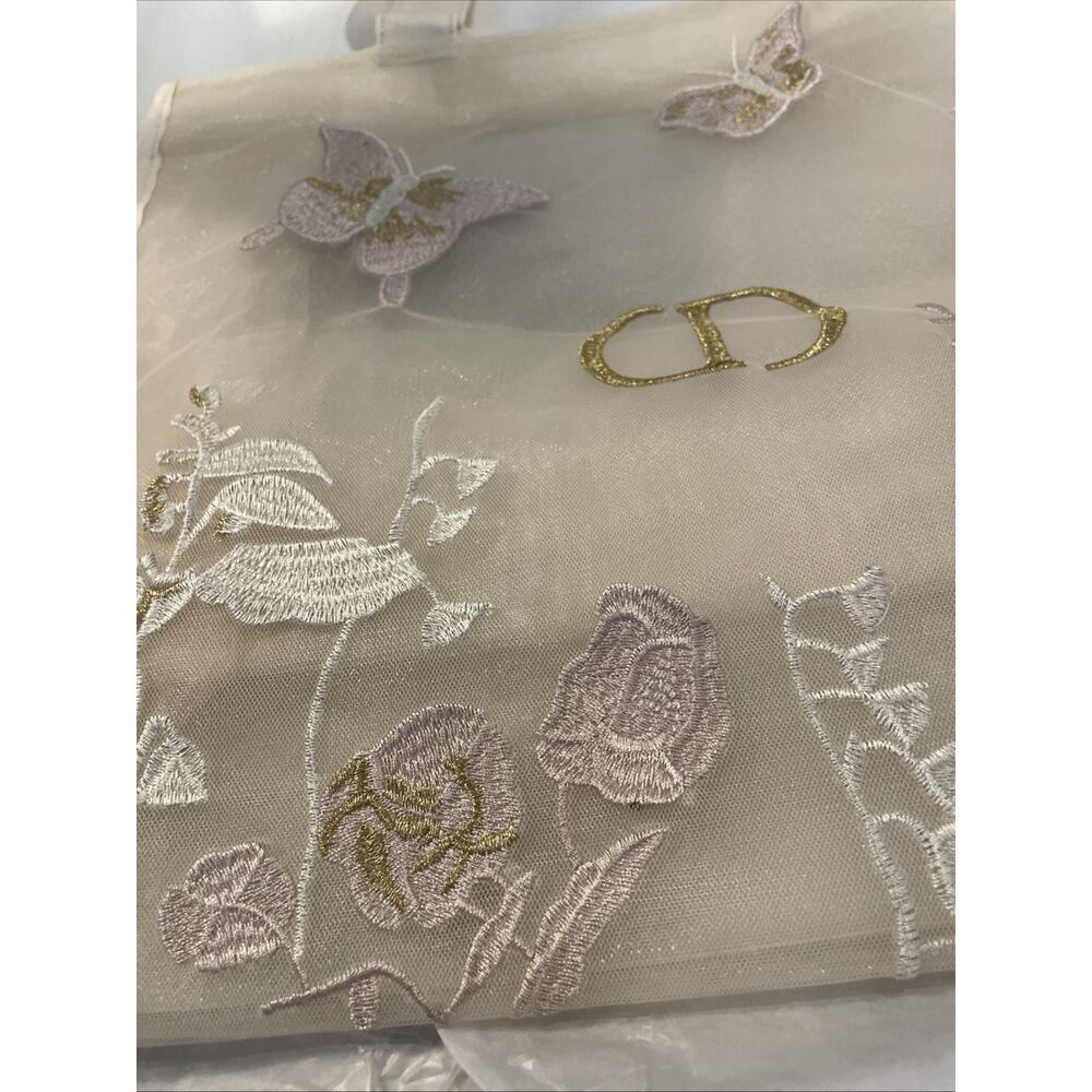 Christian Dior Beauty VIP GWP Cream Butterfly Mesh Tote Bag 16.5x14.5” - Picture 8 of 9